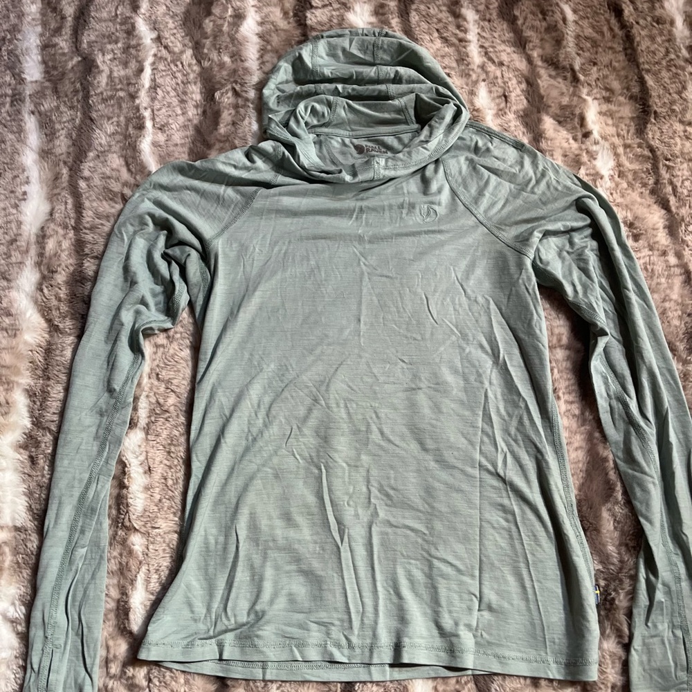 Fjallraven Abisko Thin Wool Light Teal Women's Hooded Top